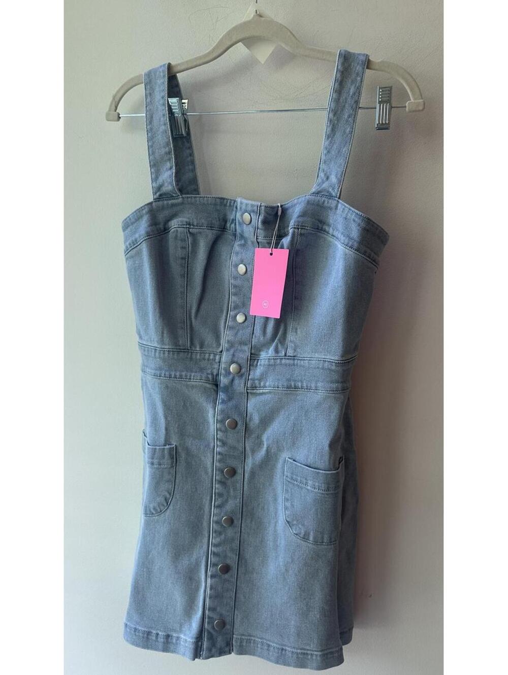 Amanda Uprichard Light Wash Denim Mini Dress 16” P2P M | 810
